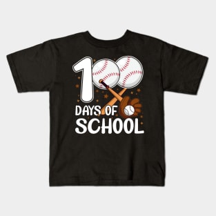 100 Days of School Baseball Coach Baseball Student Men Women Kids T-Shirt
